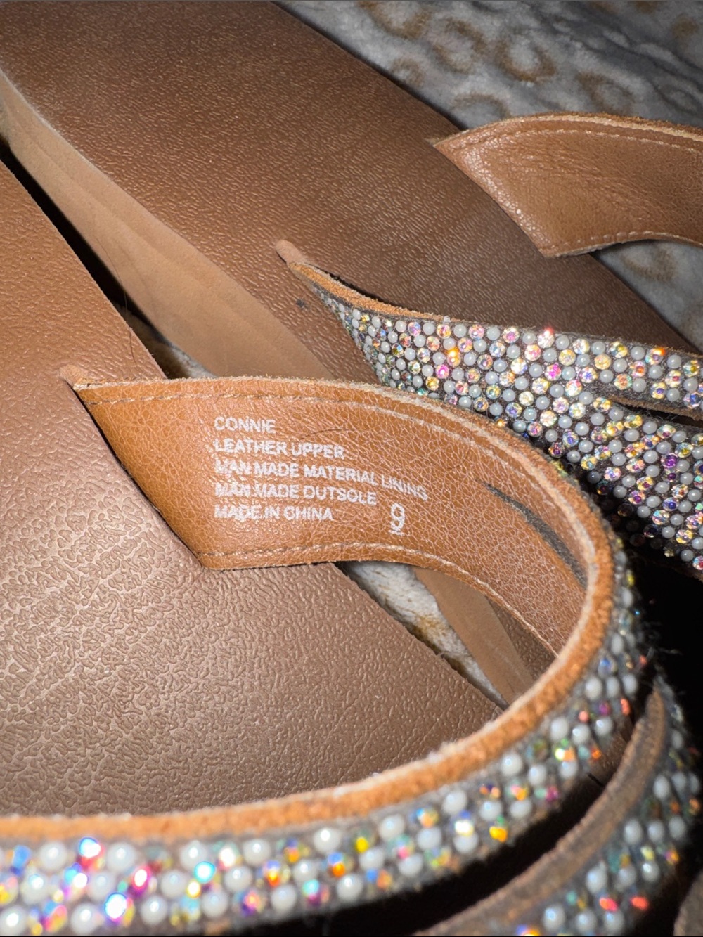 Yellow Box Rhinestone Wedge Flip Flops - Picture 3 of 5